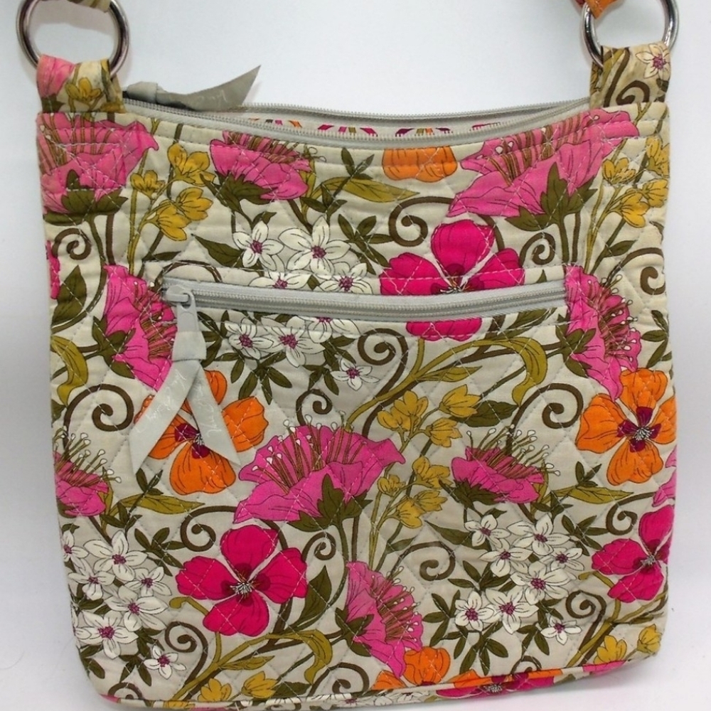 Vera Bradley Quilted Crossbody Floral Khaki Purse